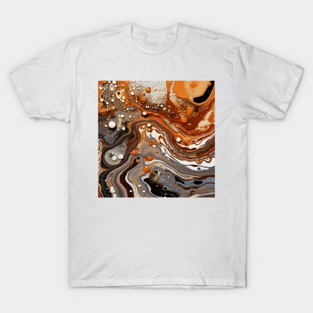 Autumnal Abstract Liquid Terrain T-Shirt by AbstractGuy